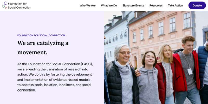 foundation for social connection website screenshot