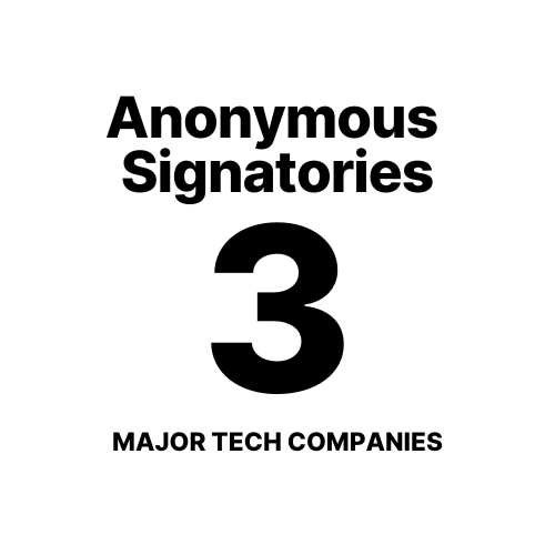 Anonymous Signatories: 3 Major Tech Companies