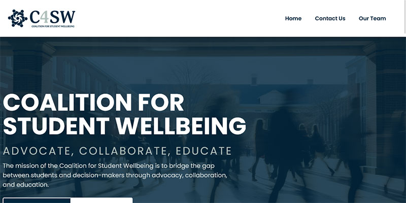 Coalition for Student Wellbeing website screenshot