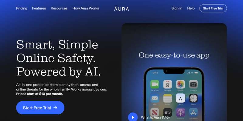 Aura website screenshot