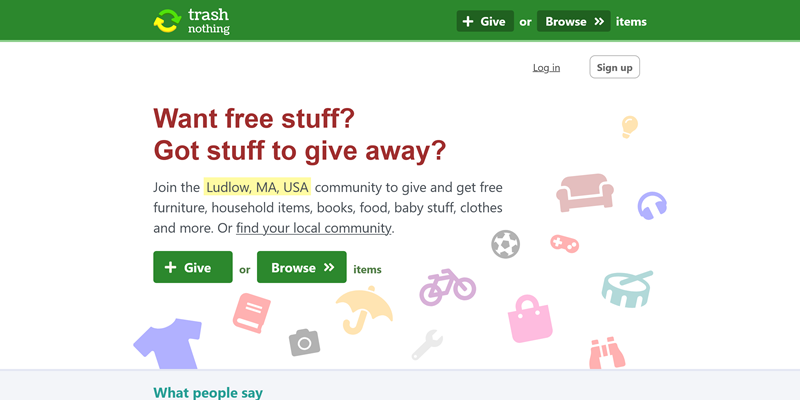 Trash Nothing website screenshot