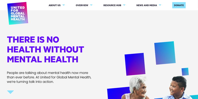 United For Global Mental Health website screenshot