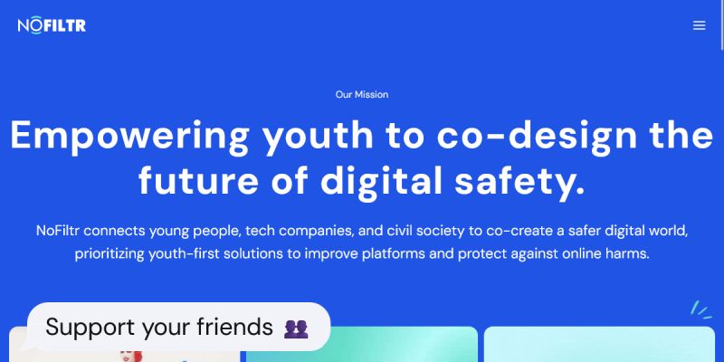 NoFiltr website screenshot